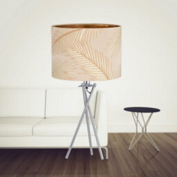 First Choice Lighting Set Of 2 Tropica - Chrome Tripod Lamps With Champagne And Gold Shades - thumbnail 4