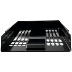 Q-Connect Plastic Letter Tray - Black - thumbnail 2