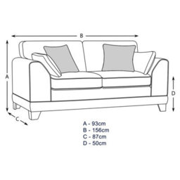 Furnishings For Less UK Hilliard Fullback Fabric 2 Seater Sofa Grey - thumbnail 6