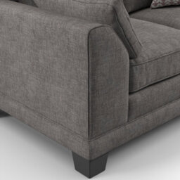 Furnishings For Less UK Hilliard Fullback Fabric 2 Seater Sofa Grey - thumbnail 3