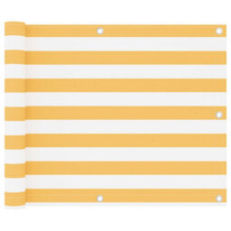 Berkfield Balcony Screen White And Yellow 75X600 Cm Oxford Fabric - thumbnail 1