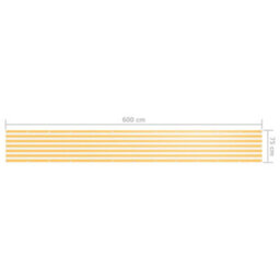 Berkfield Balcony Screen White And Yellow 75X600 Cm Oxford Fabric - thumbnail 5