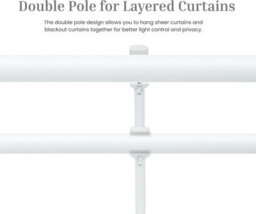 Lister Cartwright Double Curtain Fixed Pole Set With White Ball Finials - 19mm And 28mm Metal Poles(300 Cm) - thumbnail 4