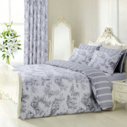 Velosso Grey Toille Duvet Cover And Pillowcase Set King - thumbnail 2