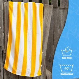 Geezy Beach Towel Orange Striped Large Microfibre Travel Camping Swimming Holiday - thumbnail 5
