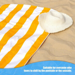 Geezy Beach Towel Orange Striped Large Microfibre Travel Camping Swimming Holiday - thumbnail 4