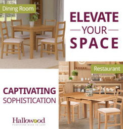 Hallowood Furniture Waverly Small Extending Table With 4 Ladder Back Oak Chairs With Beige Fabric Seat - thumbnail 6