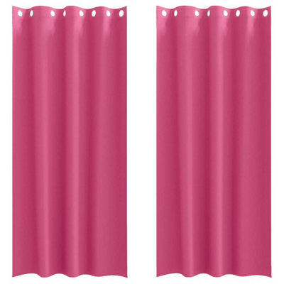 Berkfield Modern Curtains With Curtains 2 Pcs Bright Pink 245 X 140 Cm Polyester - image 1
