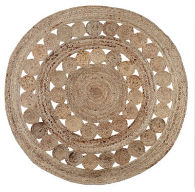 Second Nature Online Gherana Circle Rug Jute In Flat Weave Round Design / 150 Cm Diameter - image 1