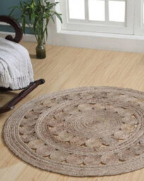 Second Nature Online Gherana Circle Rug Jute In Flat Weave Round Design / 150 Cm Diameter - thumbnail 2