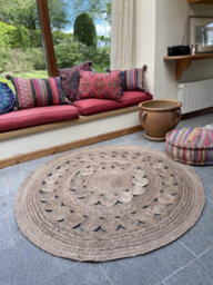 Second Nature Online Gherana Circle Rug Jute In Flat Weave Round Design / 150 Cm Diameter - thumbnail 5