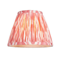 Luminosa Lighting Luminosa Upton Rechargeable Brushed Aged Brass Plate Table Lamp With Coral Pink Fabric Ikat Shade 16Cm Integrated Led - thumbnail 7