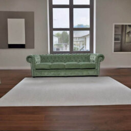 Chesterfield Handmade 4 Seater Sofa Pimlico Moss Green Fabric In Classic Style - thumbnail 4