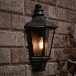 Outdoor Traditional Black Wall Lantern Ip44 Rated - thumbnail 1