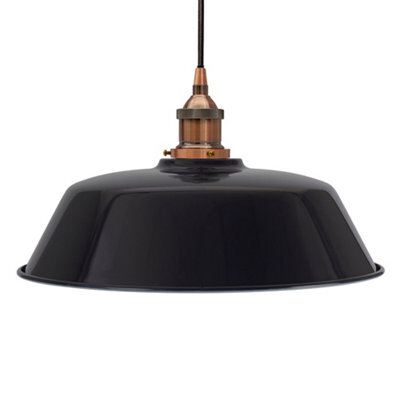 Navy Blue Chancery Painted Dome Pendant Light With Antique Copper Lamp Holder And Black Round Cable - Se Home - image 1