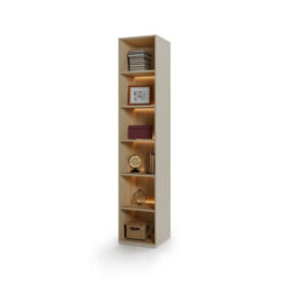 Arte Charlie 10 Bookcase 46 Cm In Cashmere - Slim Display Storage With Optional Glass Front - thumbnail 2