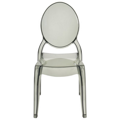 Wyld And Coco Novaline Black Transparent Polycarbonate Dining Chairs Set Of 4 - Gloss Finish, No Assembly Required - image 1