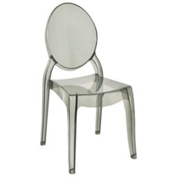 Wyld And Coco Novaline Black Transparent Polycarbonate Dining Chairs Set Of 4 - Gloss Finish, No Assembly Required - thumbnail 4
