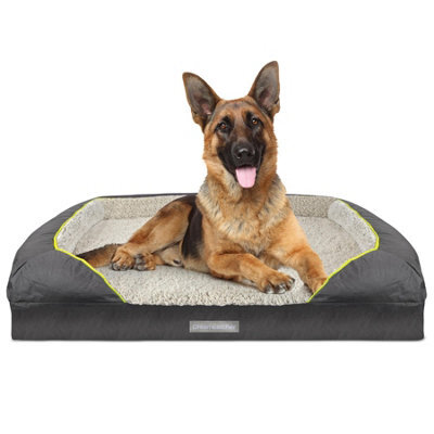 Dreamcatcher Grey Extra Large Plus Dog Bed Orthopaedic Shredded Memory Foam Fleece Sleeping Area, Non Slip Base, Washable Cover - image 1