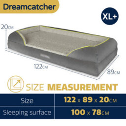 Dreamcatcher Grey Extra Large Plus Dog Bed Orthopaedic Shredded Memory Foam Fleece Sleeping Area, Non Slip Base, Washable Cover - thumbnail 7