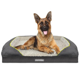 Dreamcatcher Grey Extra Large Plus Dog Bed Orthopaedic Shredded Memory Foam Fleece Sleeping Area, Non Slip Base, Washable Cover