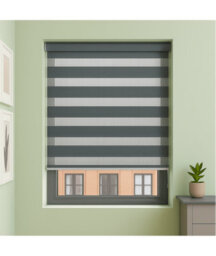 Slate Grey Day & Night Zebra Roller Blind (165Cm Drop) - 180Cm - thumbnail 2