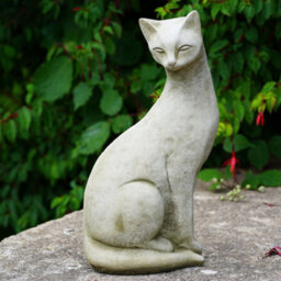 Burgess Siamese Cat A Stone Statue Animal Kitten British Made Sculpture Outdoor Pet Garden Ornament - thumbnail 1
