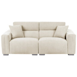 Beliani Sofa 3 Seater Fauskan Fabric Light Beige - thumbnail 1