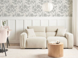 Beliani Sofa 3 Seater Fauskan Fabric Light Beige - thumbnail 2