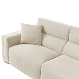 Beliani Sofa 3 Seater Fauskan Fabric Light Beige - thumbnail 7