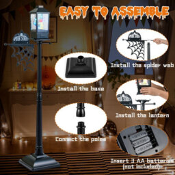 Gainoom 155 Cm Black Halloween Lamp Post Sound-Activated Indoor Stree Lamp - thumbnail 9