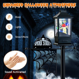 Gainoom 155 Cm Black Halloween Lamp Post Sound-Activated Indoor Stree Lamp - thumbnail 8