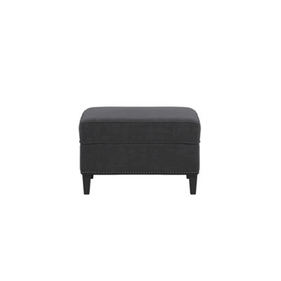 LPD Atticus Anthracite Footstool With Comfort Seat & Black Wood Legs Pack Of 1 - image 1