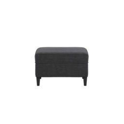 LPD Atticus Anthracite Footstool With Comfort Seat & Black Wood Legs Pack Of 1 - thumbnail 1