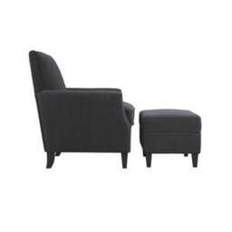 LPD Atticus Anthracite Footstool With Comfort Seat & Black Wood Legs Pack Of 1 - thumbnail 5