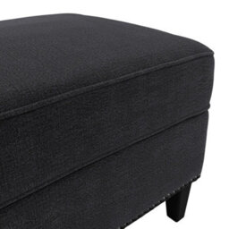 LPD Atticus Anthracite Footstool With Comfort Seat & Black Wood Legs Pack Of 1 - thumbnail 4