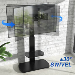 Floor Pedestal Tv Stand Upto 55Inch Tv Black - thumbnail 5