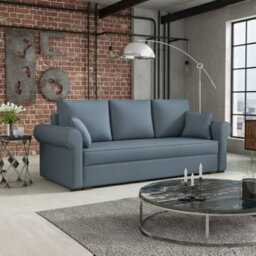 Olimpia Living Room Sofa Bed With Sleeping Function Bonell Springs Foam Hydrophobic Fabric 234X92X90 Cm Light Blue - thumbnail 2