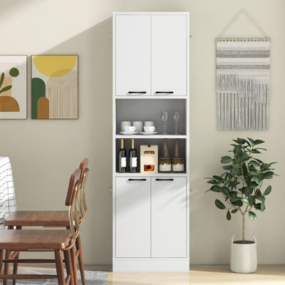 Costway 190Cm Tall Kitchen Pantry Cabinet Freestanding Cupboard With Doors & Shelves - image 1