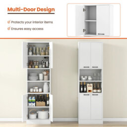 Costway 190Cm Tall Kitchen Pantry Cabinet Freestanding Cupboard With Doors & Shelves - thumbnail 5
