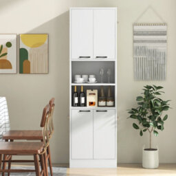 Costway 190Cm Tall Kitchen Pantry Cabinet Freestanding Cupboard With Doors & Shelves - thumbnail 1