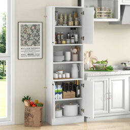 Costway 190Cm Tall Kitchen Pantry Cabinet Freestanding Cupboard With Doors & Shelves - thumbnail 8