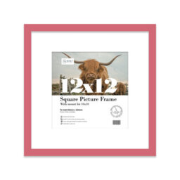 "12X12"" Pink Picture Frame - 12X12"" Square Frame With 10X10"" Mount For 12X12""/10X10"" Pictures Classic Style Thin Edge, 1 Pack" - thumbnail 1