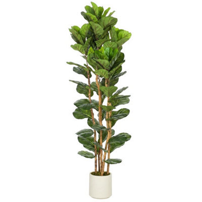 180Cm Artificial Fiddle Leaf Fig Tree With Solid Wood Trunks - image 1