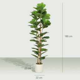 180Cm Artificial Fiddle Leaf Fig Tree With Solid Wood Trunks - thumbnail 2