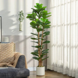 180Cm Artificial Fiddle Leaf Fig Tree With Solid Wood Trunks - thumbnail 6