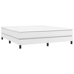 Berkfield Box Spring Bed Frame White 180X200Cm 6Ft Super King Faux Leather - thumbnail 3