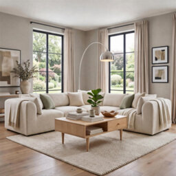Furniturebox Uk Drift Cream Boucle Fabric 4 Seater Modular Corner Sofa - thumbnail 5