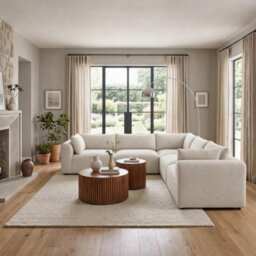 Furniturebox Uk Drift Cream Boucle Fabric 4 Seater Modular Corner Sofa - thumbnail 2