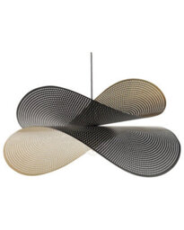Wyld And Coco Aurora Pendant Lamp Black And Gold - Perforated Curved Shade, W60 X D50 X H150Cm - thumbnail 3